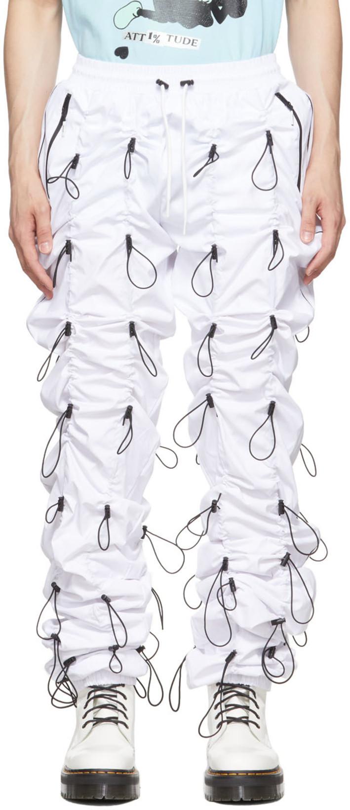 White & Black Gobchang Lounge Pants by 99%IS