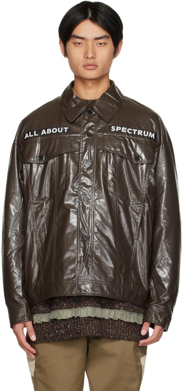 Brown Lilex Light Faux-Leather Jacket by A. A. SPECTRUM
