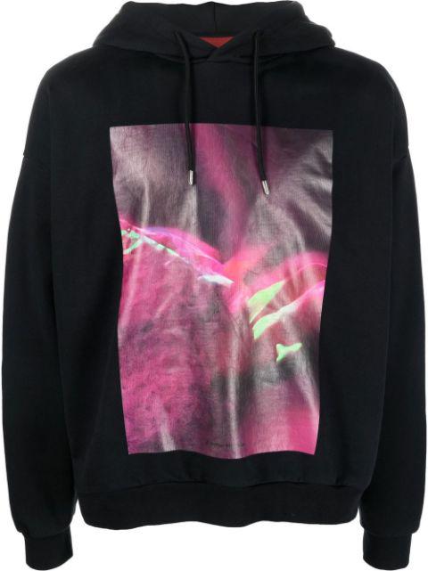 graphic-print drawstring hoodie by A BETTER MISTAKE