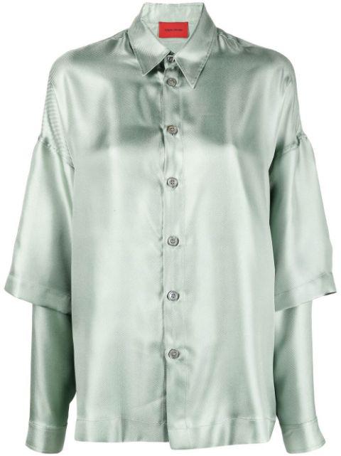 layered-detail silk shirt by A BETTER MISTAKE