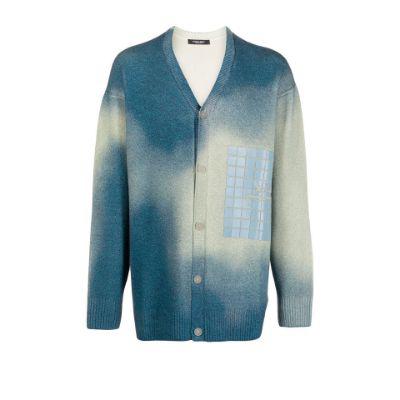 blue logo gradient cardigan by A-COLD-WALL*