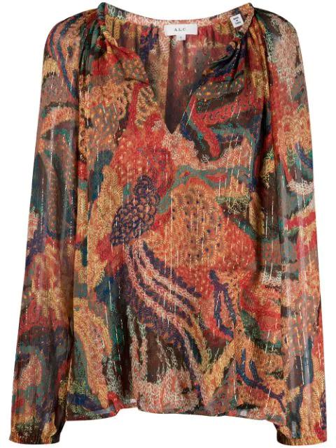 printed silk blouse by A.L.C.