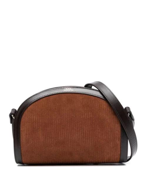 Demi-Lune corduroy suede cross-body bag by A.P.C.