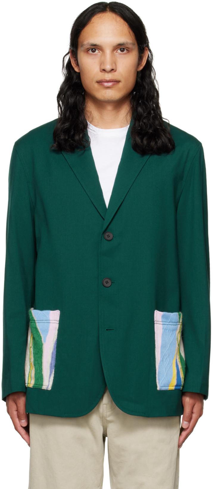 Green Notched Lapel Blazer by A PERSONAL NOTE 73