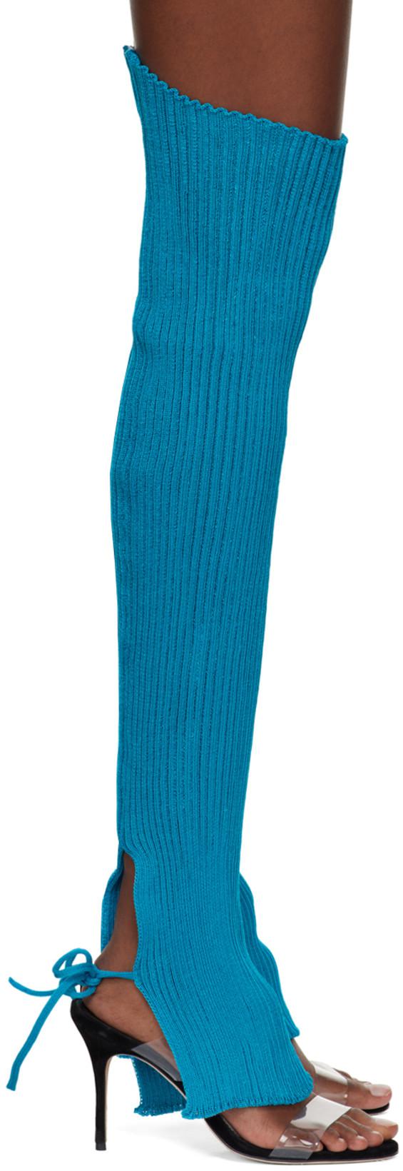 SSENSE Exclusive Blue Emma String Leg Warmers by A. ROEGE HOVE