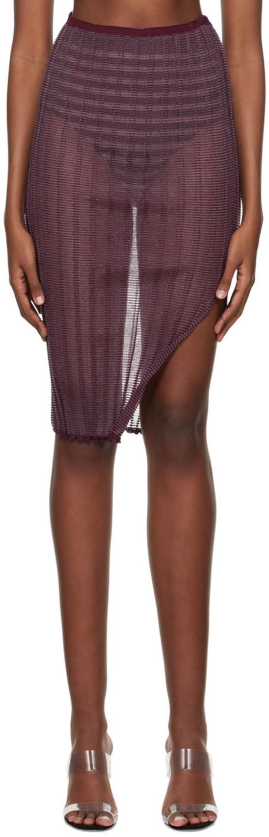 SSENSE Exclusive Burgundy Anais Midi Skirt by A. ROEGE HOVE