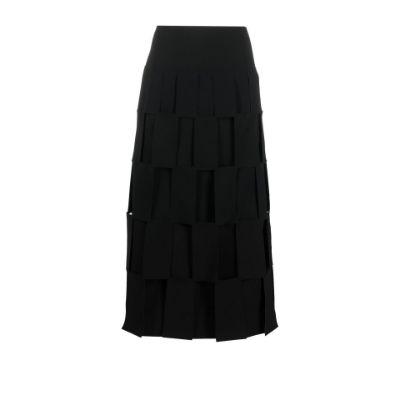 black panelled midi skirt by A.W.A.K.E MODE