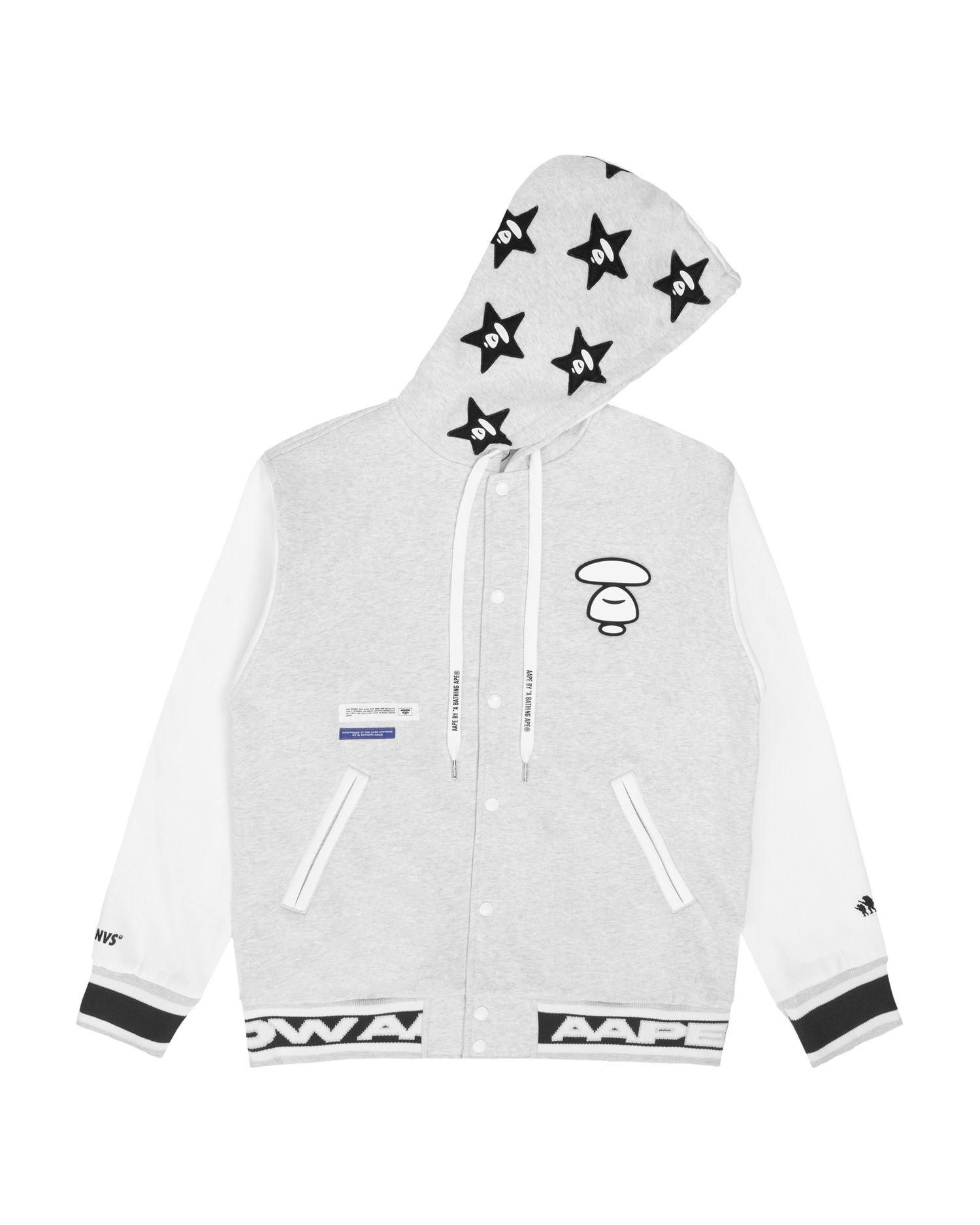 Moonface hoodied baseball jacket by AAPE