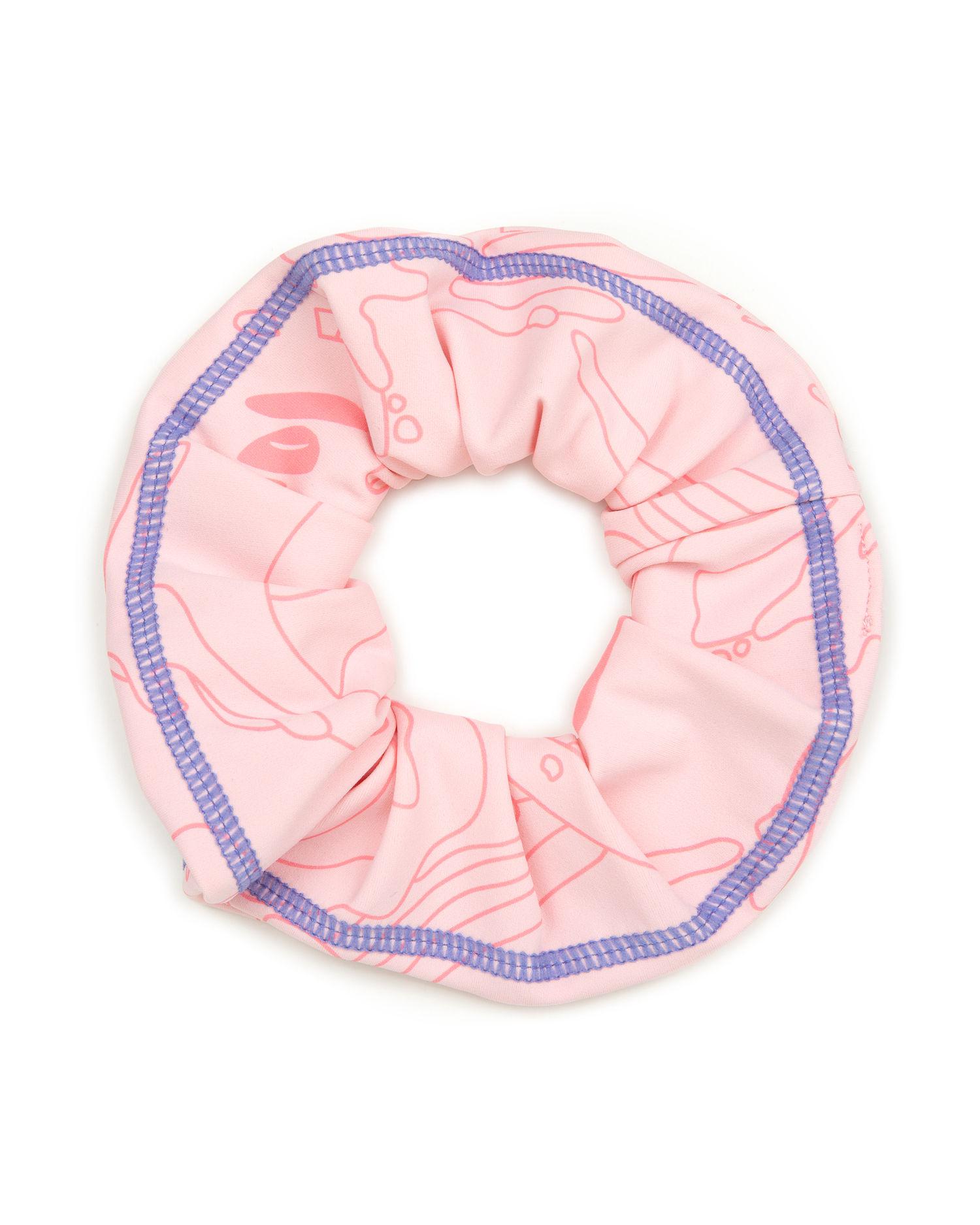 Moonface patterned scrunchie by AAPE