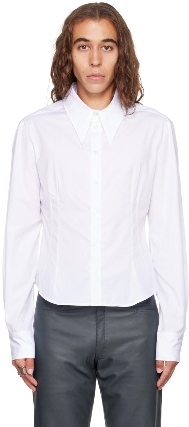 SSENSE Exclusive White Double Dart Shirt by AARON ESH