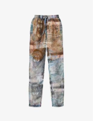 Money straight-leg mid-rise woven trousers by ABIGAIL AJOBI