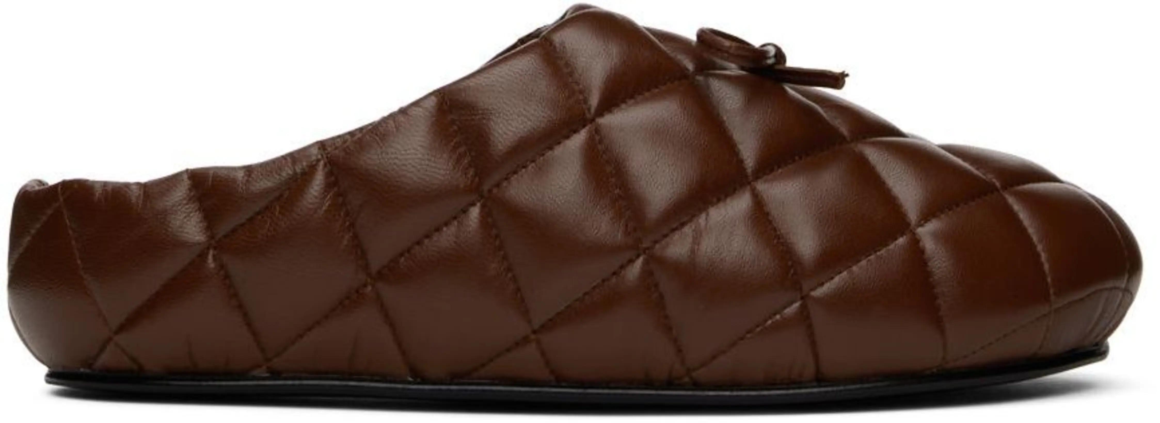 Brown Quilted Loafers by ABRA