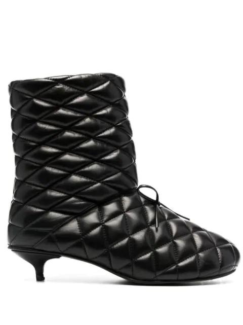 diamond-quilted leather boots by ABRA