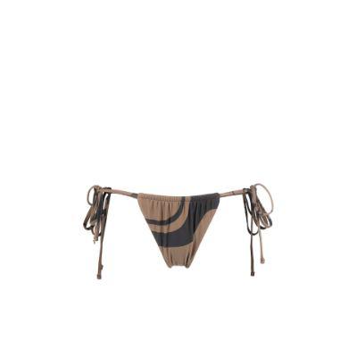 Brown and black Misty string bikini bottoms by ABYSSE