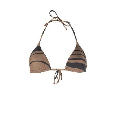black and brown Mata triangle bikini top by ABYSSE