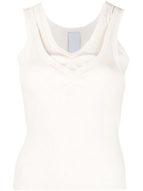 layered-design sleeveless knit top by AC9