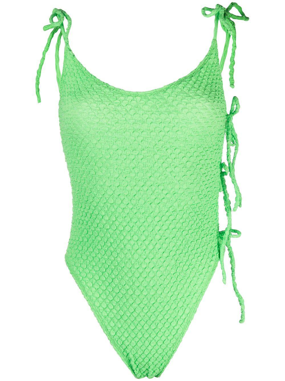 textured slim-cut swimsuit by ACK