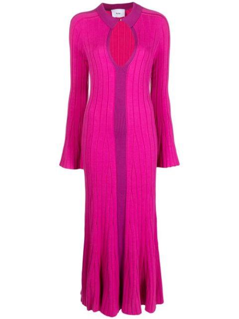 ribbed-knit long-sleeve dress by ACLER