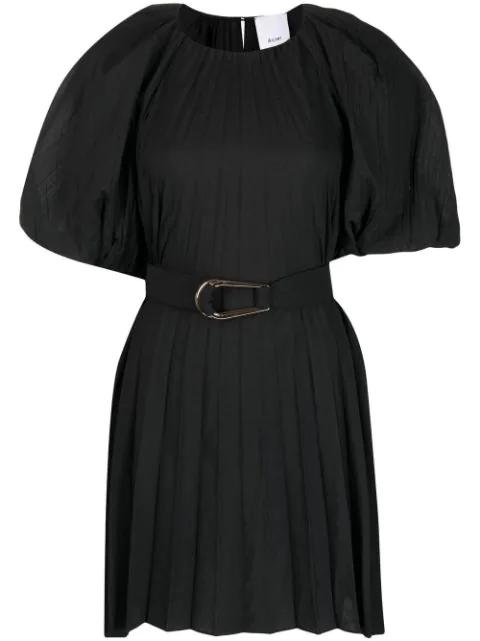 short-sleeve pleated dress by ACLER