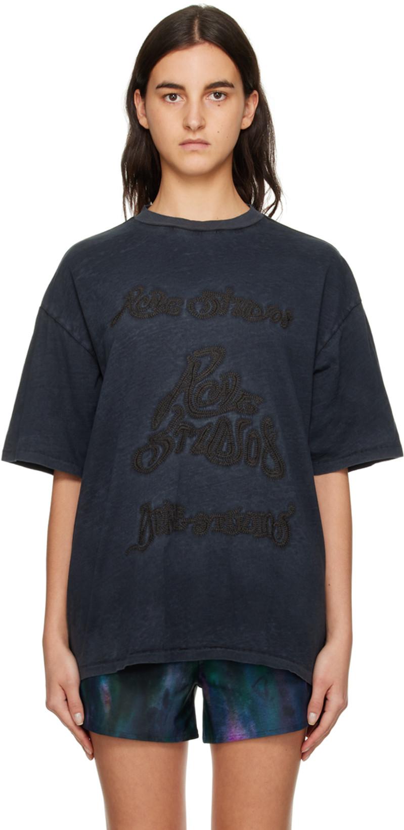Gray Embroidered T-Shirt by ACNE STUDIOS