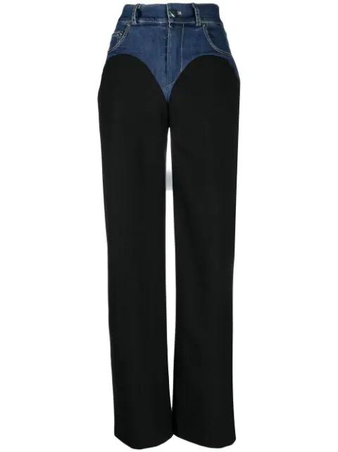 cut-out straight-leg jeans by ACT N1