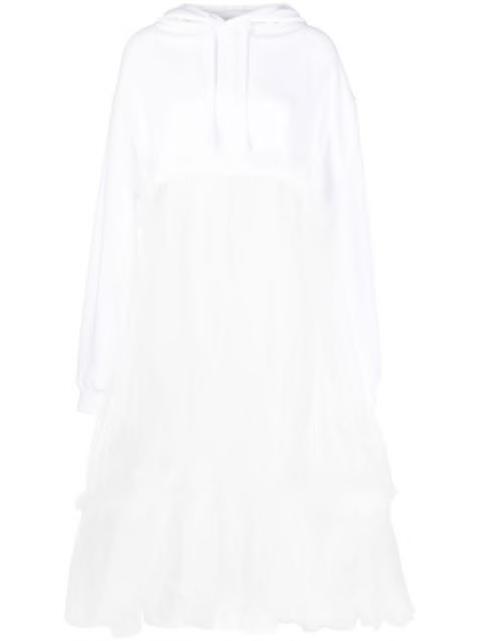 hoodied tulle skirt dress by ACT N1