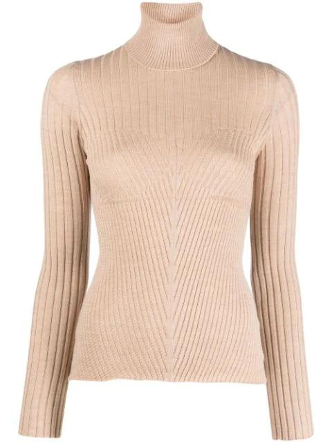 ribbed-knit rollneck jumper by ACT N1