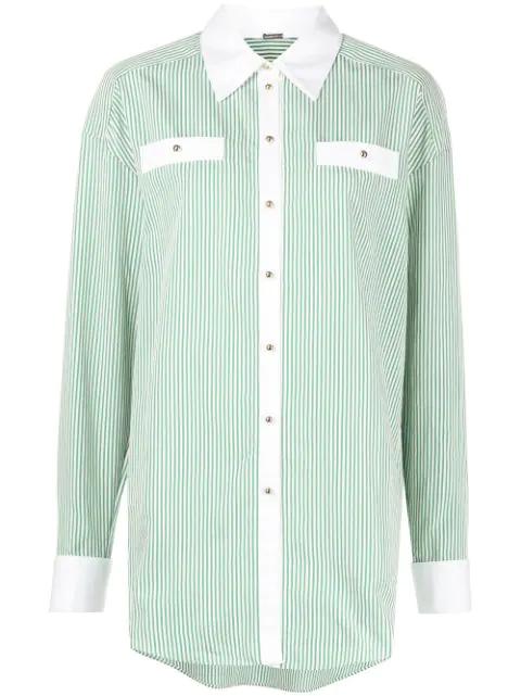 Boyfriend striped contrast-trim shirt by ADAM LIPPES