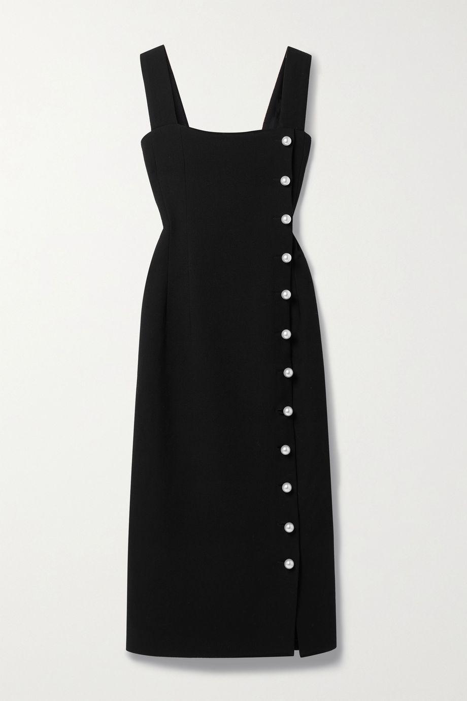 Faux pearl-embellished wool-crepe midi dress by ADAM LIPPES