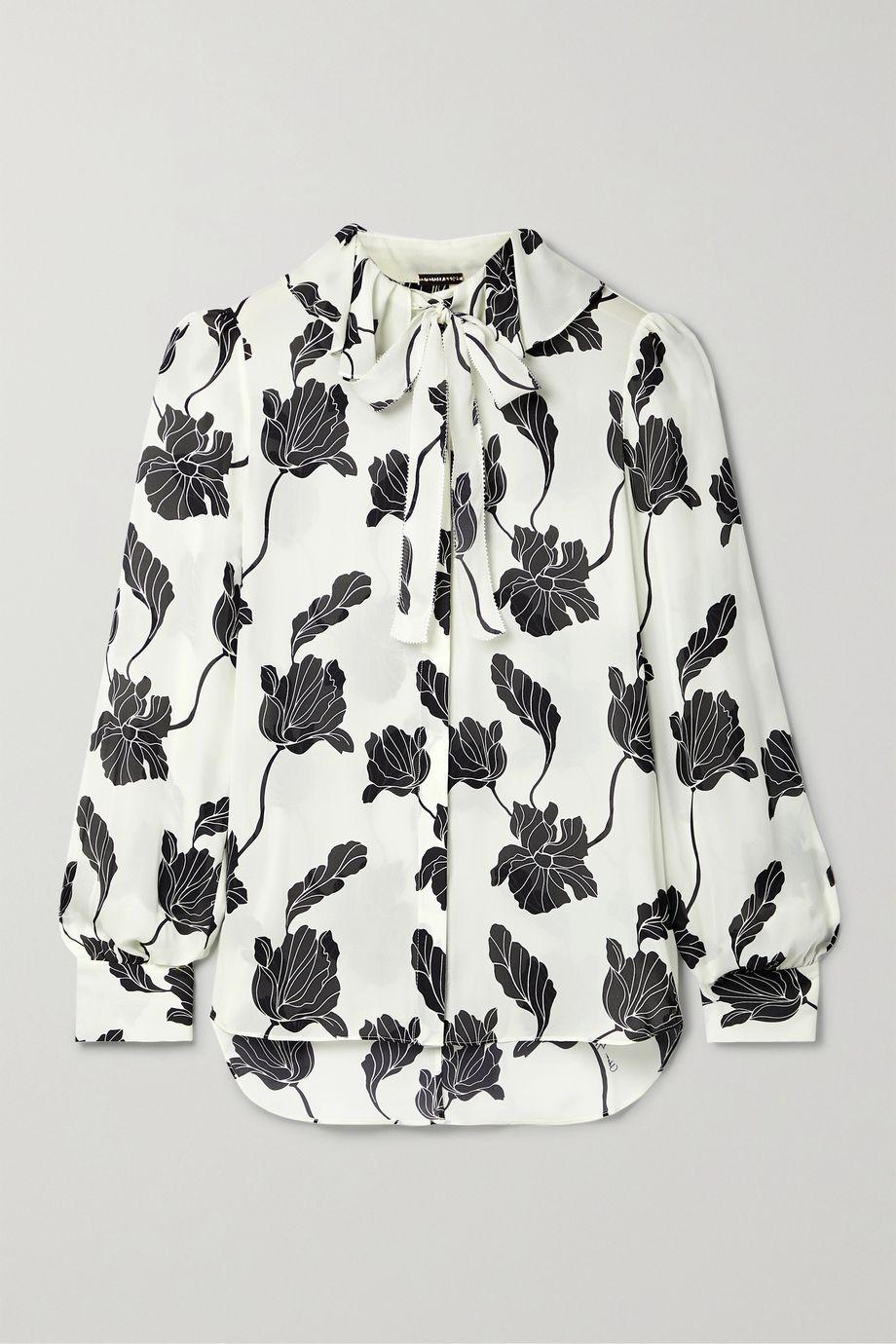 Floral-print silk crepe de chine blouse by ADAM LIPPES