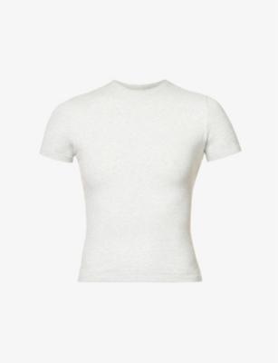 Round-neck slim-fit stretch-cotton top by ADANOLA