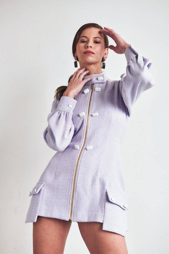 Lavender Tweed Coat Dress by ADIBA