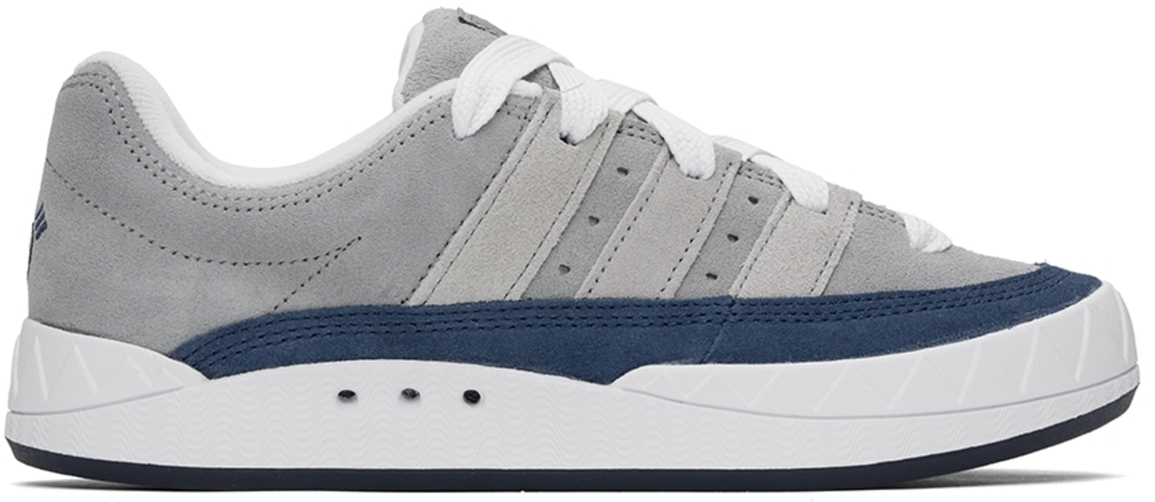 Gray & Navy Adimatic Sneakers by ADIDAS X HUMAN MADE