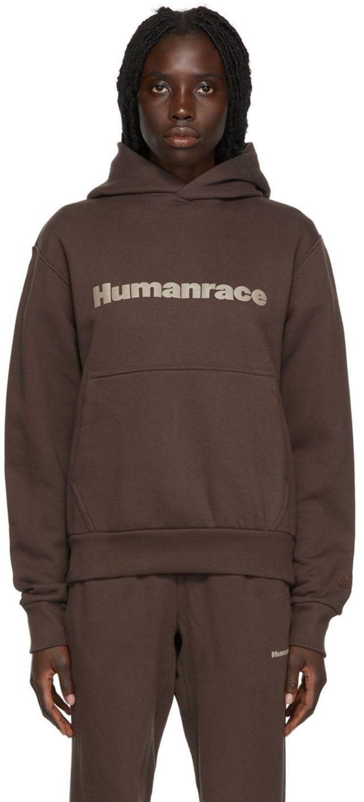 Brown Humanrace Basics Hoodie by ADIDAS X HUMANRACE BY PHARRELL WILLIAMS