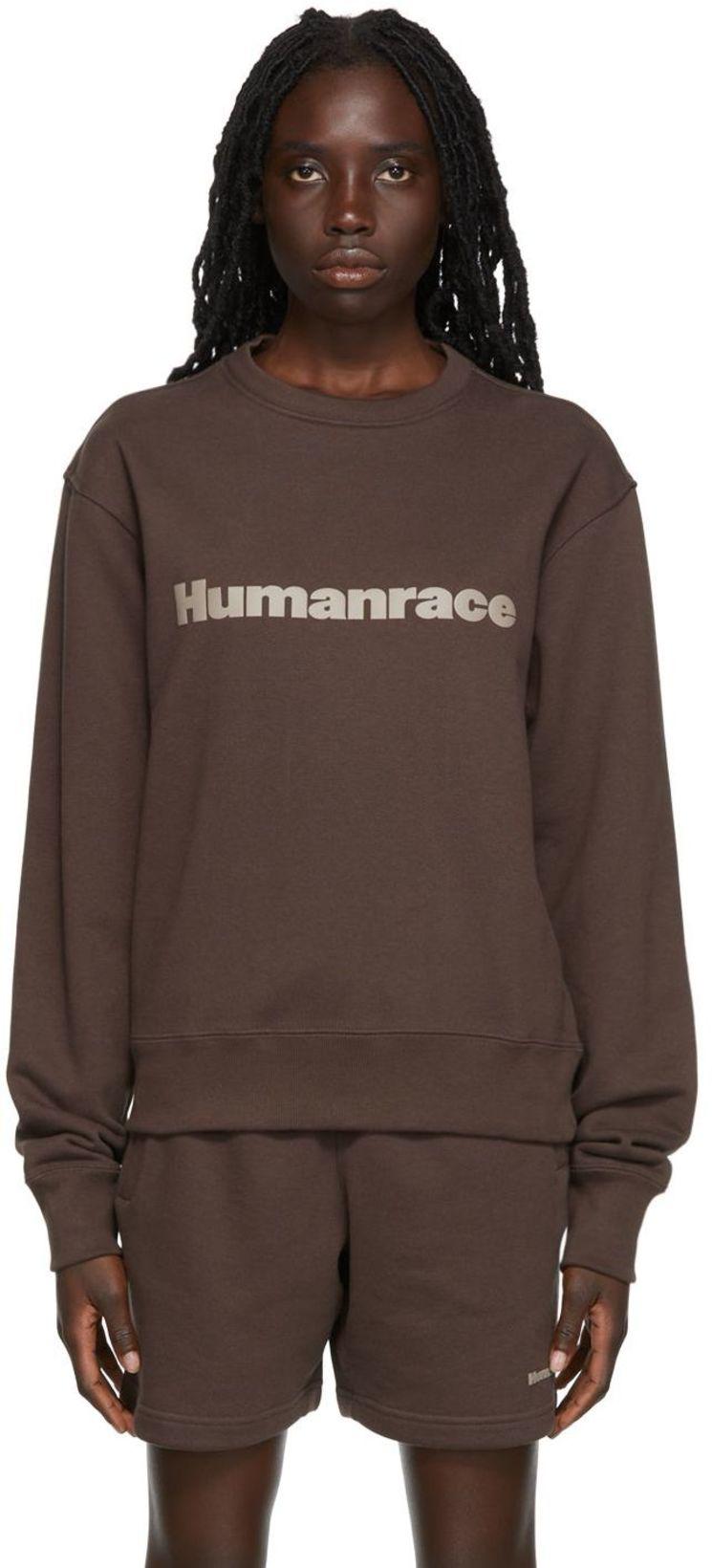 Brown Humanrace Basics Sweatshirt by ADIDAS X HUMANRACE BY PHARRELL WILLIAMS