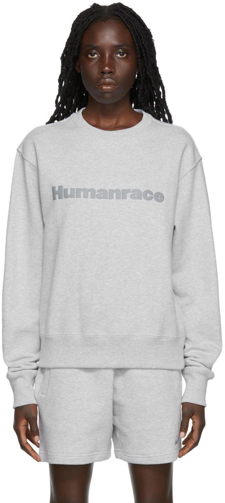 Gray Humanrace Basics Cotton Sweatshirt by ADIDAS X HUMANRACE BY PHARRELL WILLIAMS