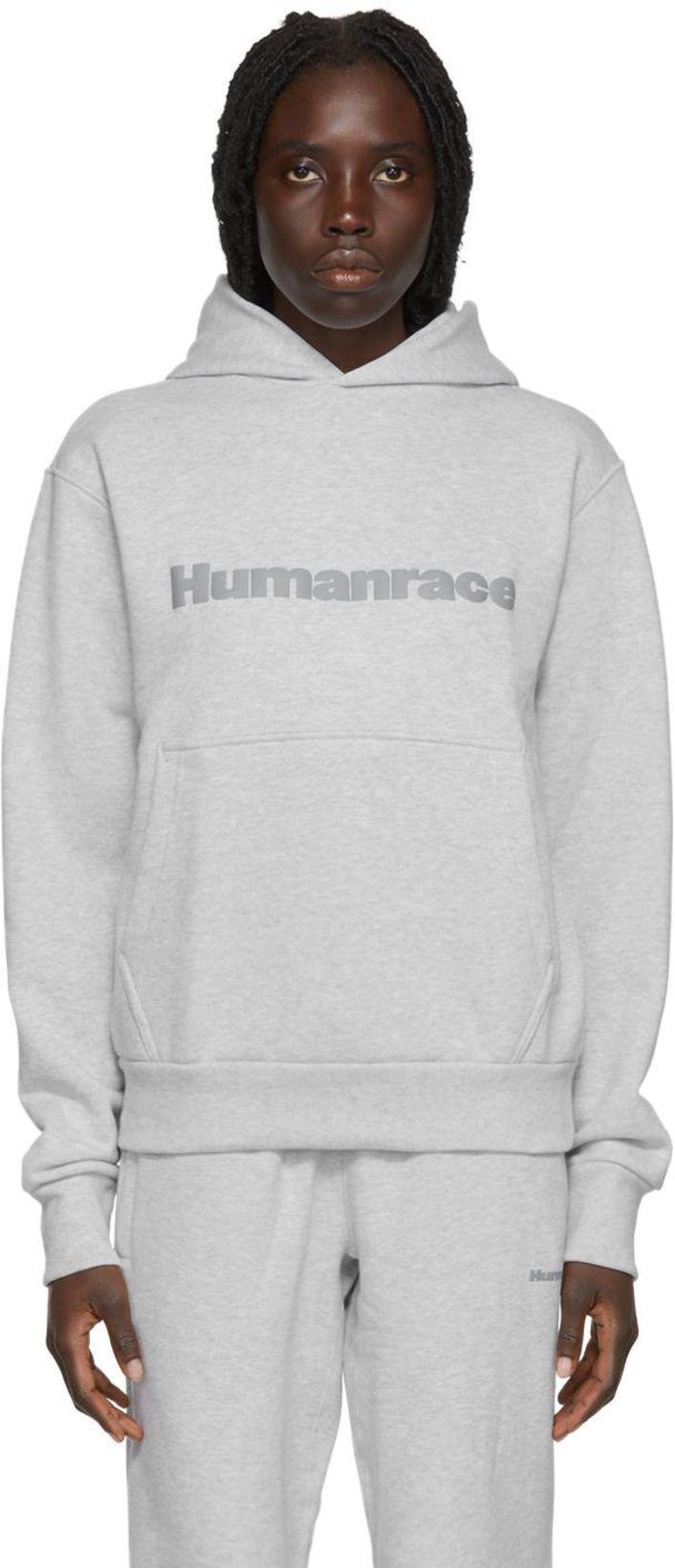 Gray Humanrace Basics Hoodie by ADIDAS X HUMANRACE BY PHARRELL WILLIAMS