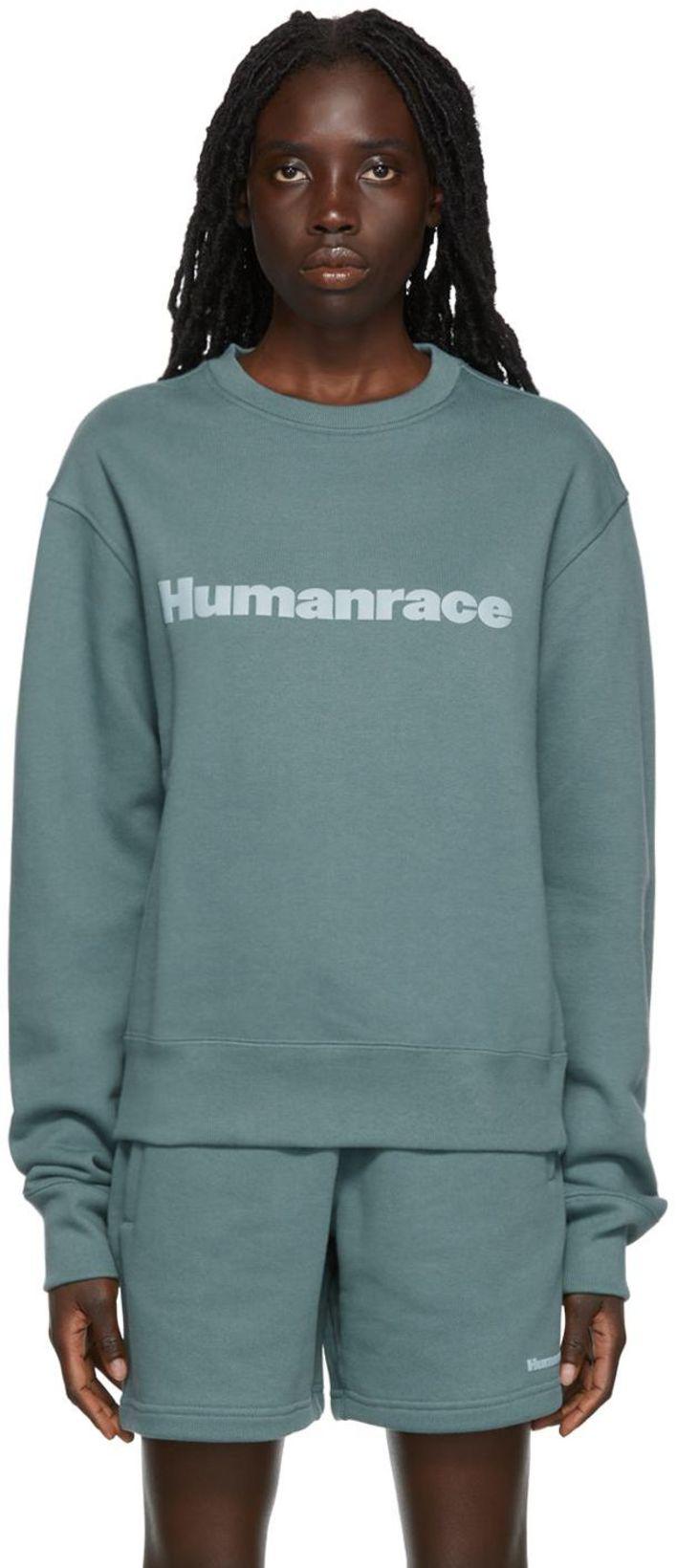 Green Humanrace Basics Sweatshirt by ADIDAS X HUMANRACE BY PHARRELL WILLIAMS