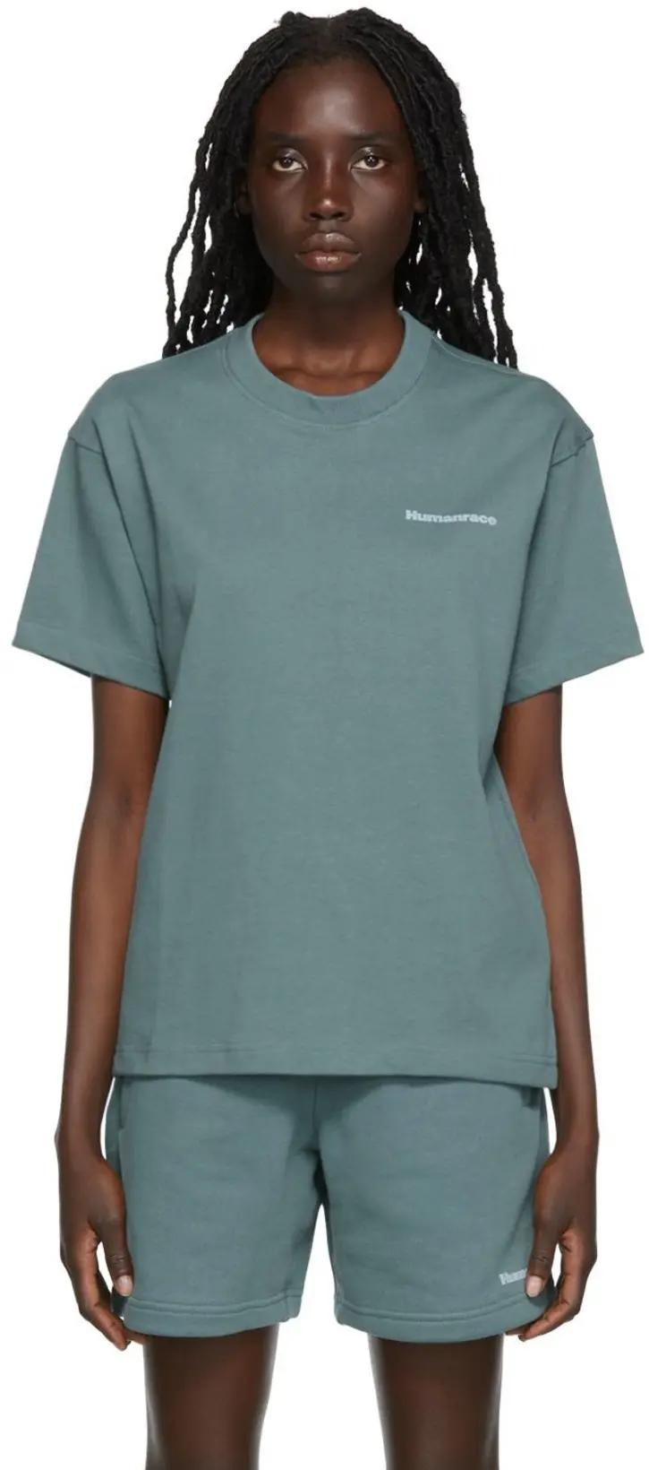 Green Humanrace Basics T-Shirt by ADIDAS X HUMANRACE BY PHARRELL WILLIAMS