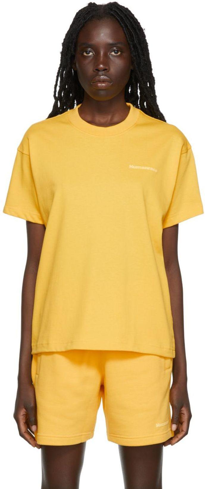 Yellow Humanrace Basics T-Shirt by ADIDAS X HUMANRACE BY PHARRELL WILLIAMS