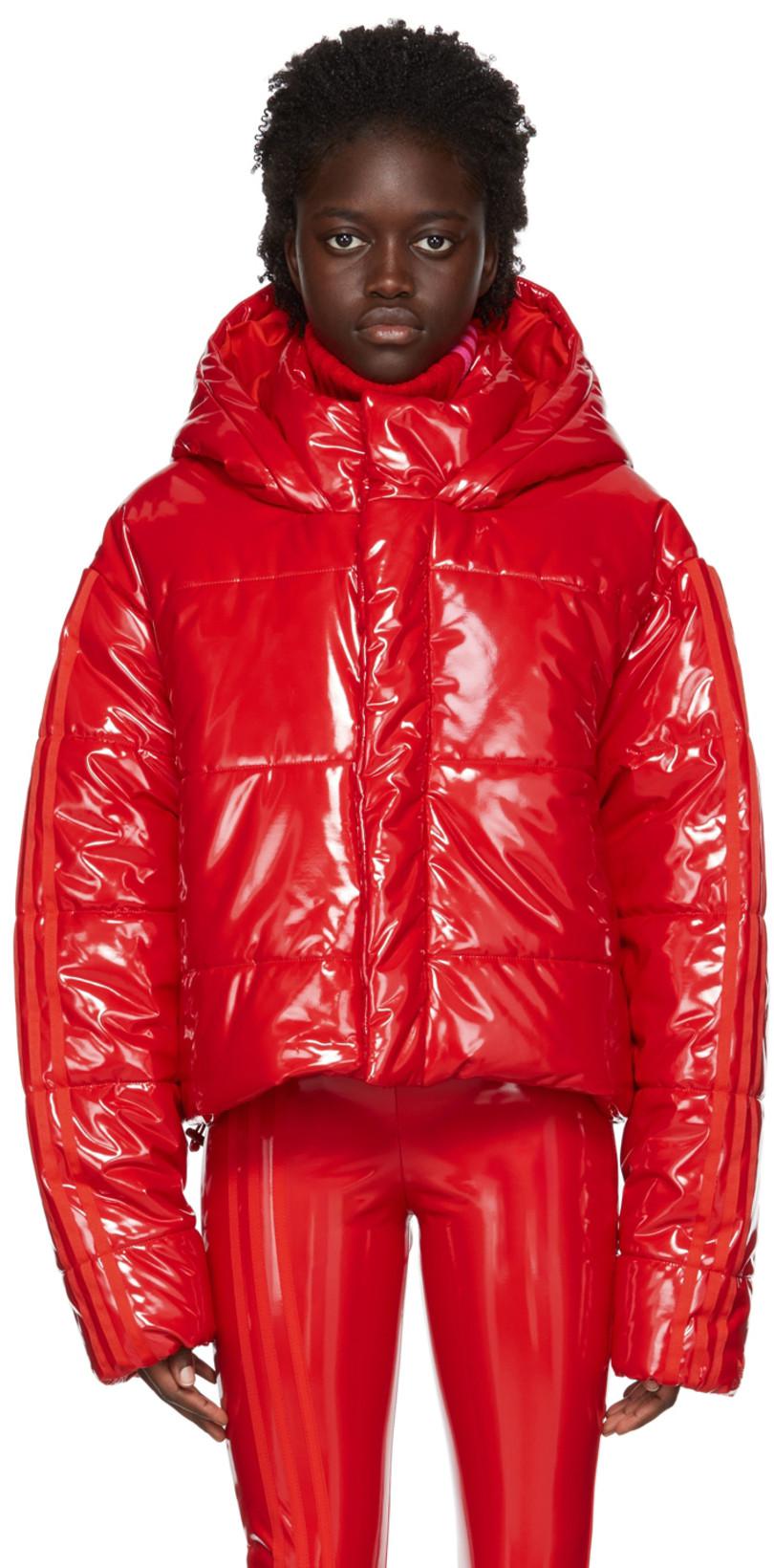 Red Faux-Latex Jacket by ADIDAS X IVY PARK
