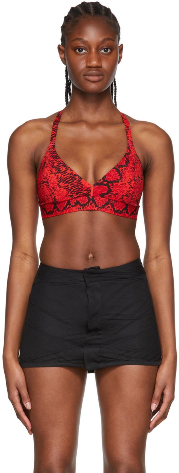 Red Recycled Polyester Sports Bra by ADIDAS X IVY PARK