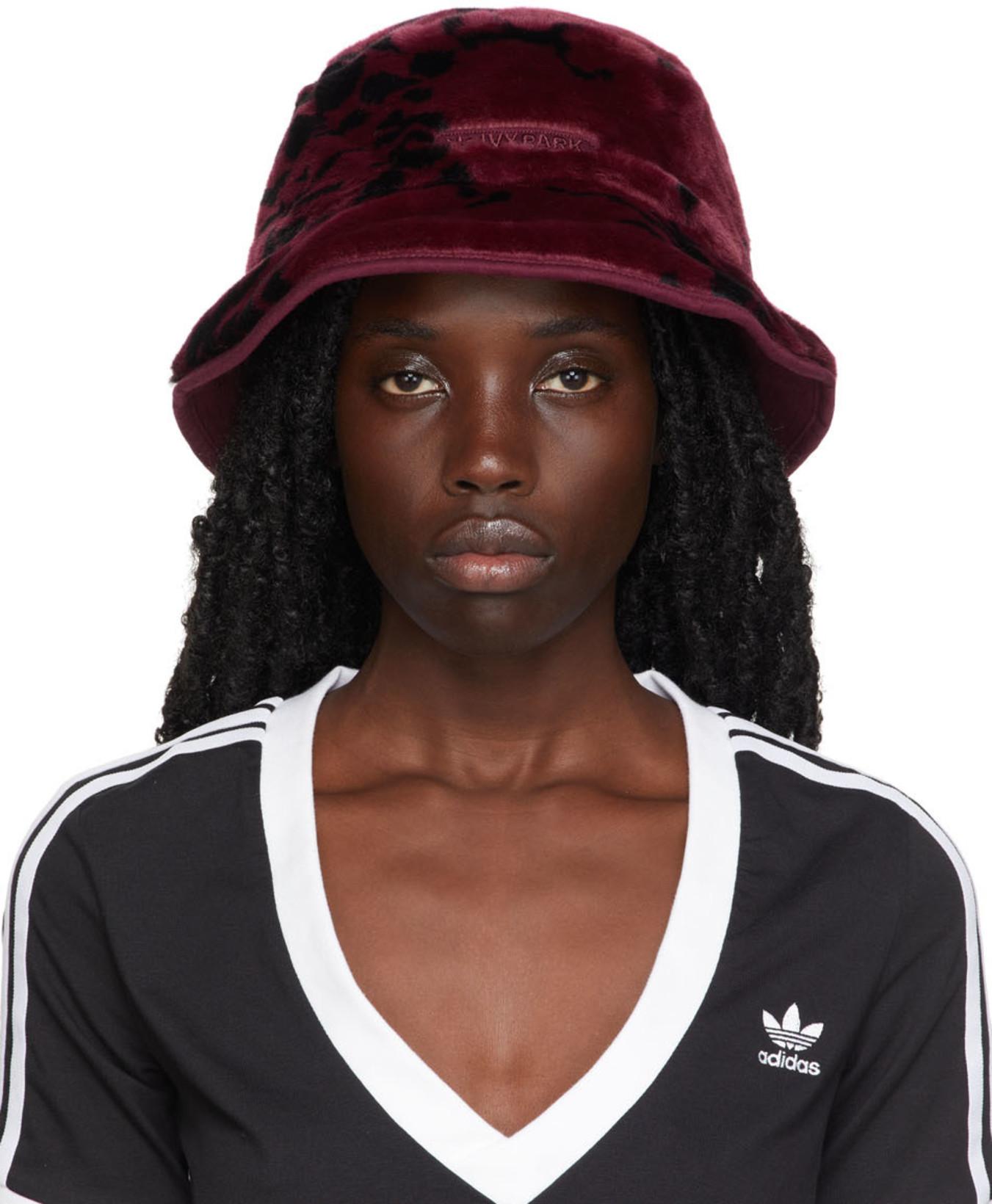 Reversible Burgundy Faux-Fur Bucket Hat by ADIDAS X IVY PARK