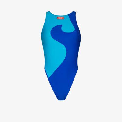 X Lotta Volkova wave print swimsuit by ADIDAS X LOTTA VOLKOVA