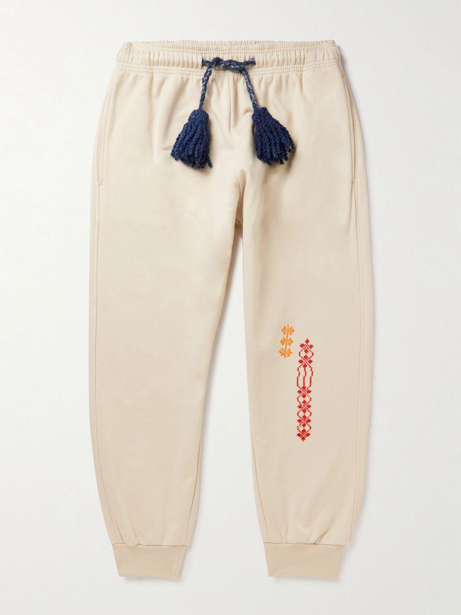 Tapered Logo-Embroidered Cotton-Jersey Sweatpants by ADISH
