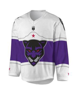 Men's White and Purple Panther City Lacrosse Club Replica Jersey by ADPRO SPORTS