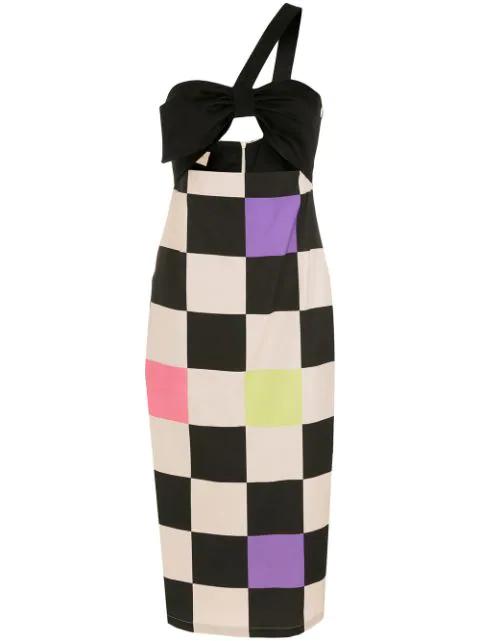 checkerboard-print bandeau dress by ADRIANA DEGREAS