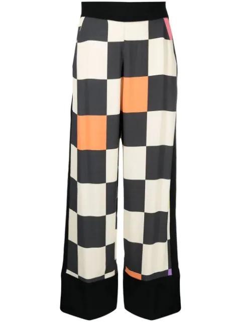 graphic-print wide-leg trousers by ADRIANA DEGREAS