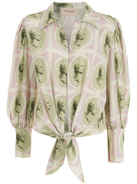 printed silk blouse by ADRIANA DEGREAS