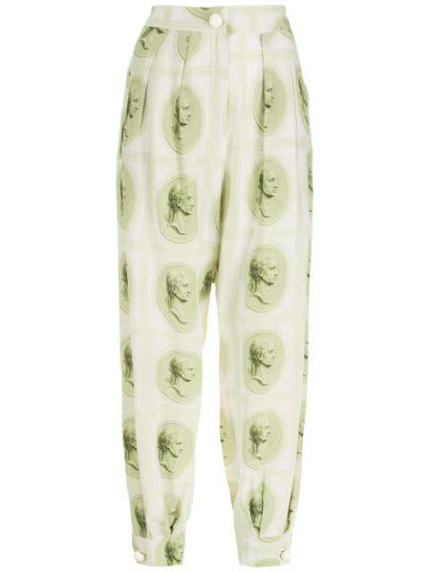 printed silk trousers by ADRIANA DEGREAS